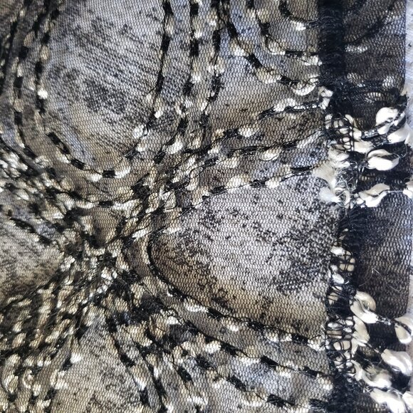 Berek Metallic Circle Button Down High Low Mesh Shirt *read notes* - Picture 12 of 13